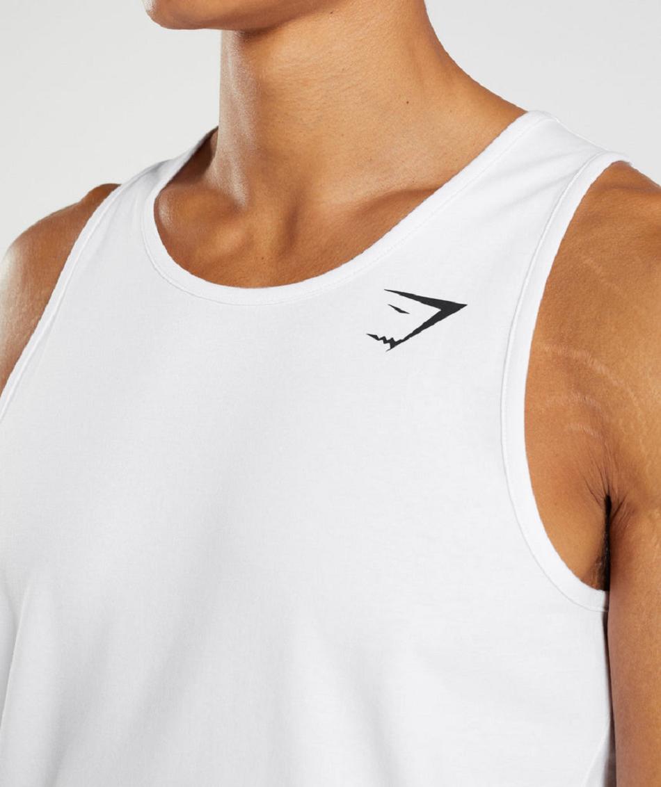 Camiseta Tirantes Gymshark Critical Hombre Blancas | CO 3237DFM